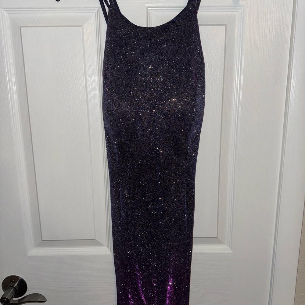 Elegant Purple Glitter Dress